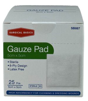 Surgical Basics Sterile Gauze Pad 5 X 5cm 25 Per Pack