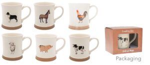 Embossed Farm Animal Mug 3 Assorted