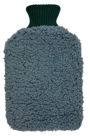 Hot Water Bottle Cover Steel Blue Plush - For 2l Bottle