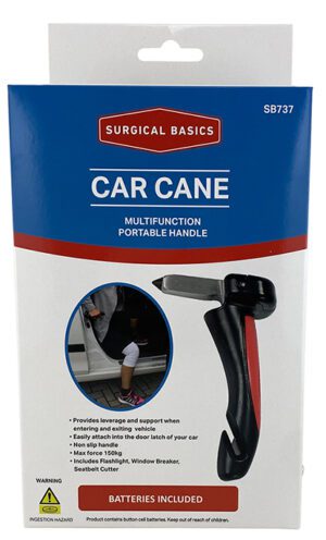 Surgical Basics Car Cane - (handle For Car Door Hammer Belt Cutter & Torch)