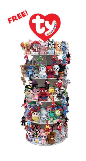 Ty Beannie Stand 120 Beanies (18 Assorted) 36 Clips (6 Assorted)