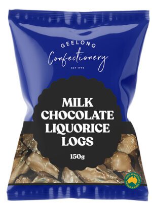 Geelong Confectionery Milk Liquorice Logs 150g