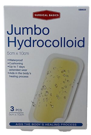 Surgical Basics Hydrocolloid Jumbo 5 X 10cm 3pk - Promotes Optimal Healing