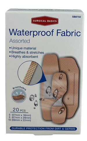Surgical Basics Waterproof Flex Fabric Strips 20pk Assorted Sizes