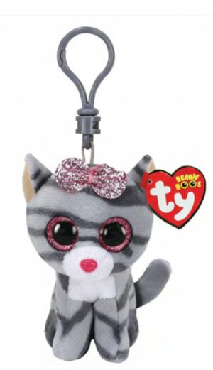 Ty Clip Beanie Cat Grey