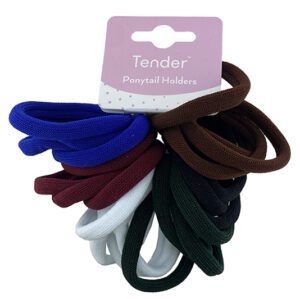 Tender Ponytail Holders Schools Colours 24pk